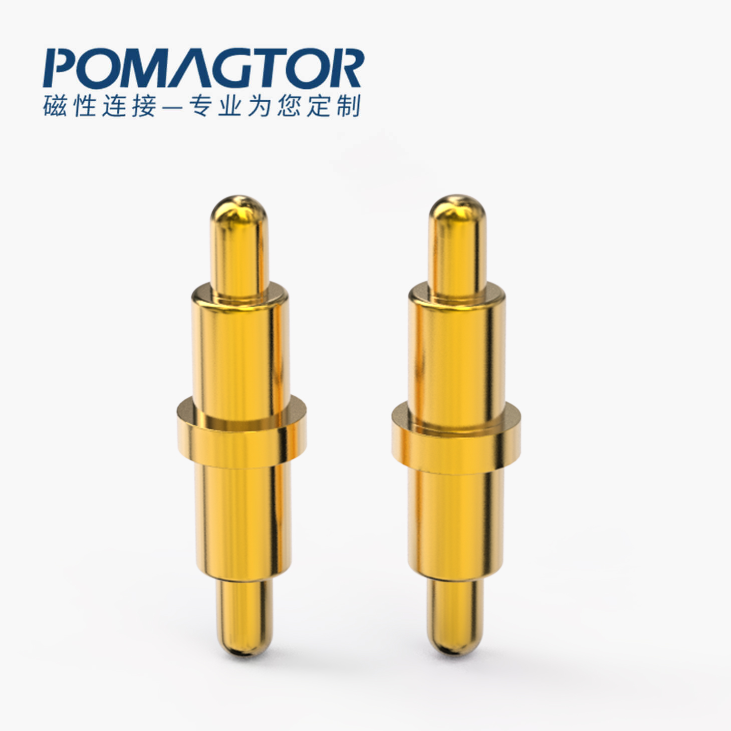 弹簧针 双头式：电镀黄铜Au1u，电压12V，电流1A，弹力10000次+，工作温度-40°~150°