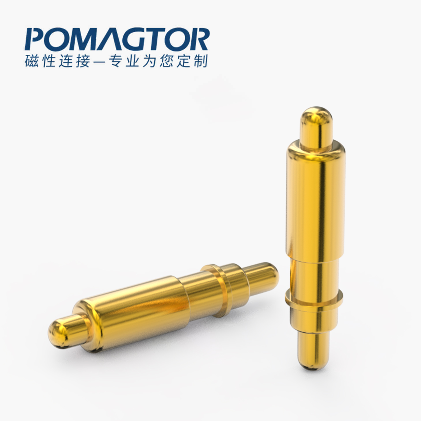 弹簧针 双头式：电镀黄铜Au1u，电压12V，电流1A，弹力10000次+，工作温度-40°~150°