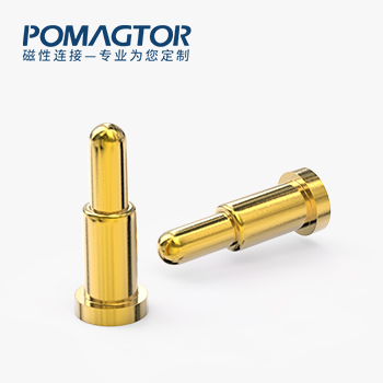弹簧针 SMT式：电镀黄铜Au1u，电压12V，电流1.2A，工作行程0.95mm:150gf，弹力30000次+，工作温度-30°~85°