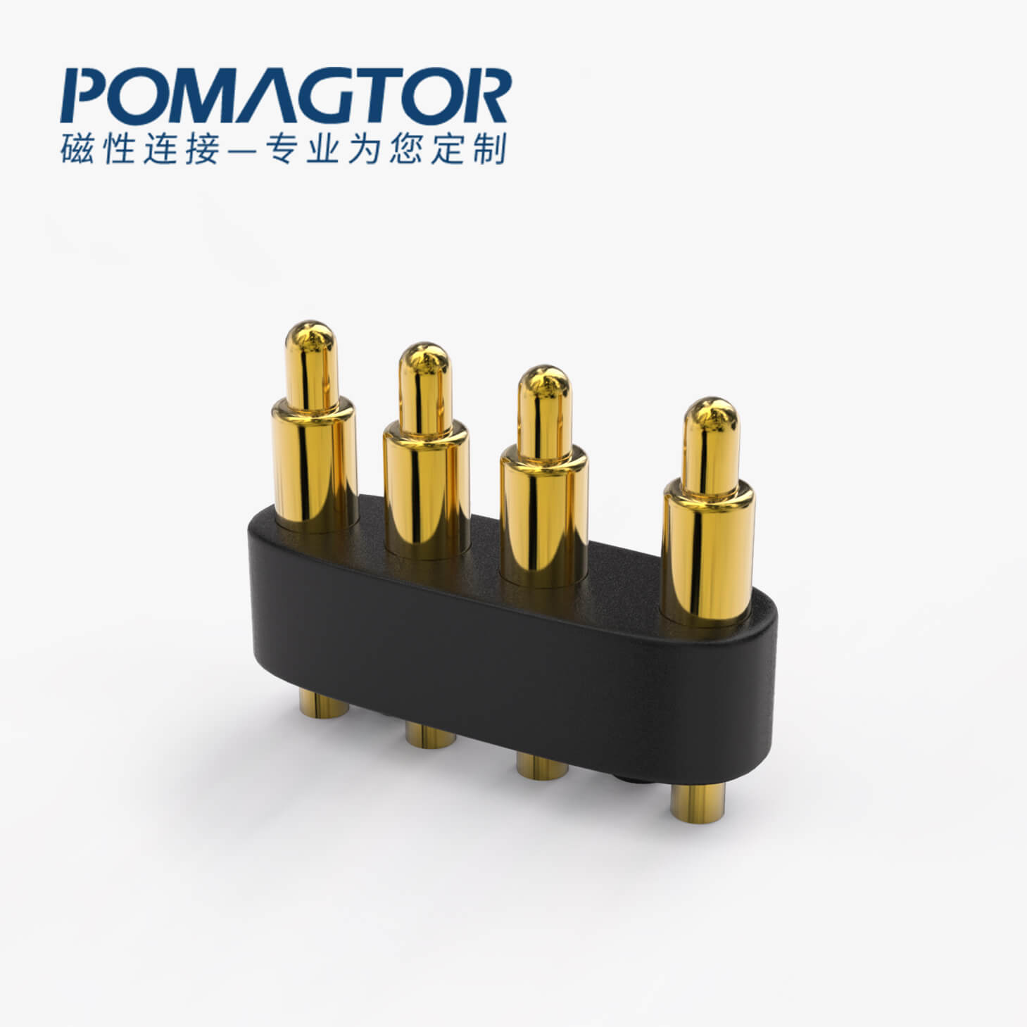 弹簧针连接器 DIP式：4PIN，电镀黄铜Au10u，电压12V，电流1.5A，工作行程0.95mm:120gfMax，弹力30000次+，工作温度-30°~85°