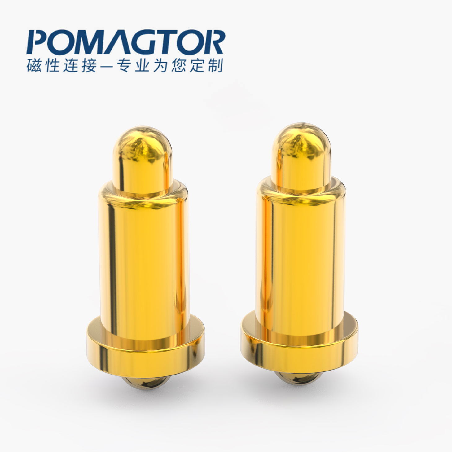 弹簧针 双头式：电镀黄铜Au1u，电压12V，电流1A，弹力10000次+，工作温度-40°~150°
