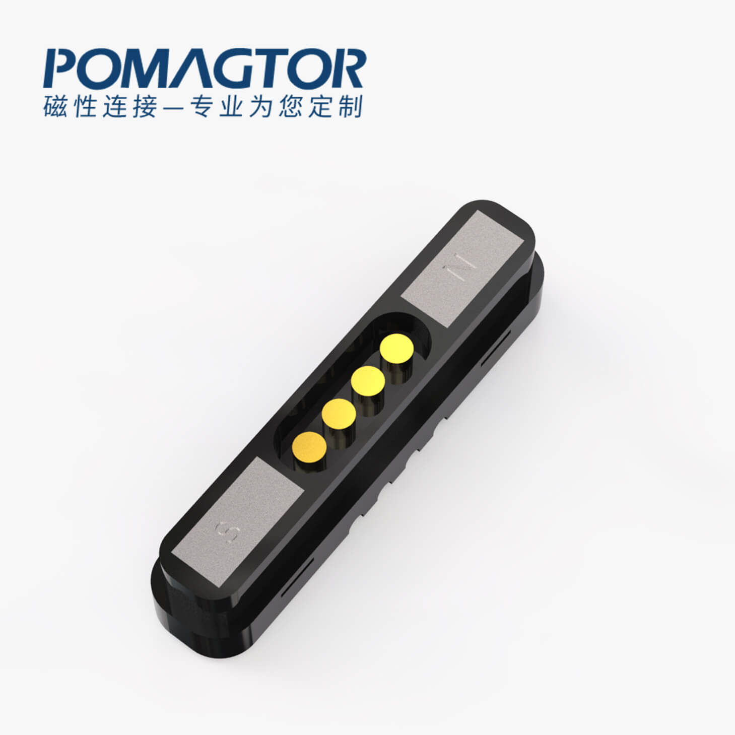 磁吸连接器 TK磁性系列：4PIN，电镀黄铜Au5u，电压12V，电流2A，工作行程0.8mm:50±20gf，弹力30000次+，工作温度-30°~85°