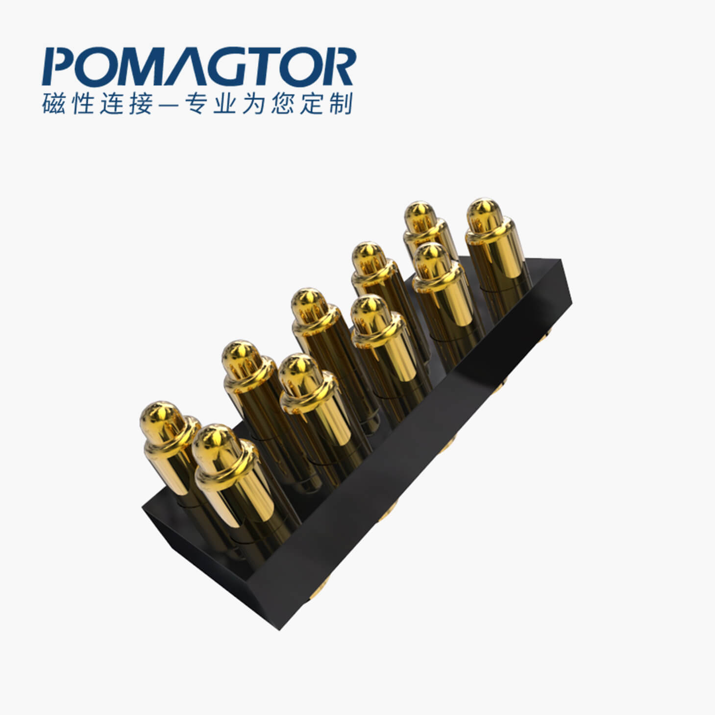 弹簧针连接器 SMT式：10PIN，电镀黄铜Au10u，电压12V，电流3A，工作行程1.0mm:50gfMax，弹力30000次+，工作温度-30°~85°