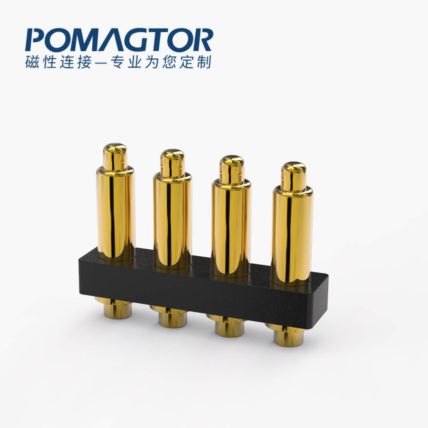 弹簧针连接器 DIP式：4PIN，电镀黄铜Au3u，电压12V，电流1A，工作行程0.6mm:60gfMax，弹力30000次+，工作温度-30°~85°