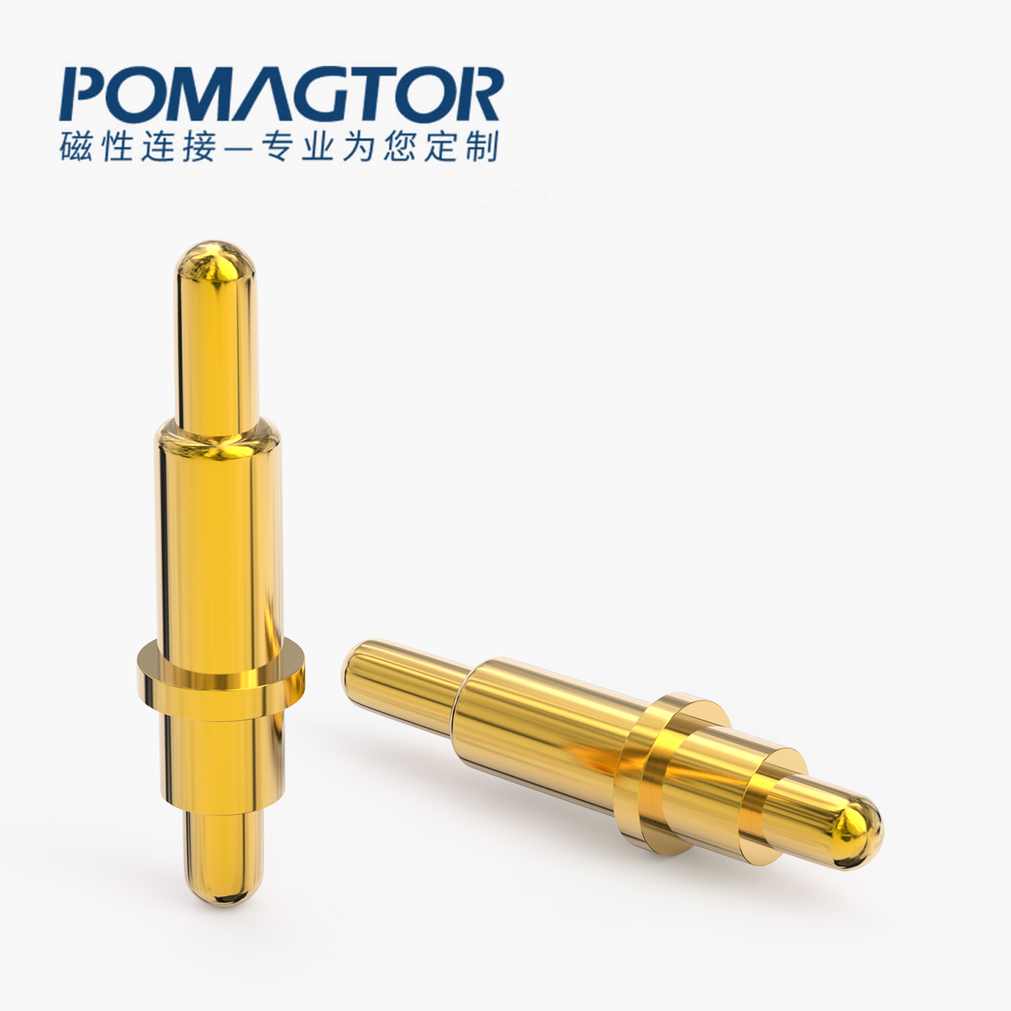 弹簧针 双头式：电镀黄铜Au1u，电压12V，电流1A，弹力10000次+，工作温度-40°~150°