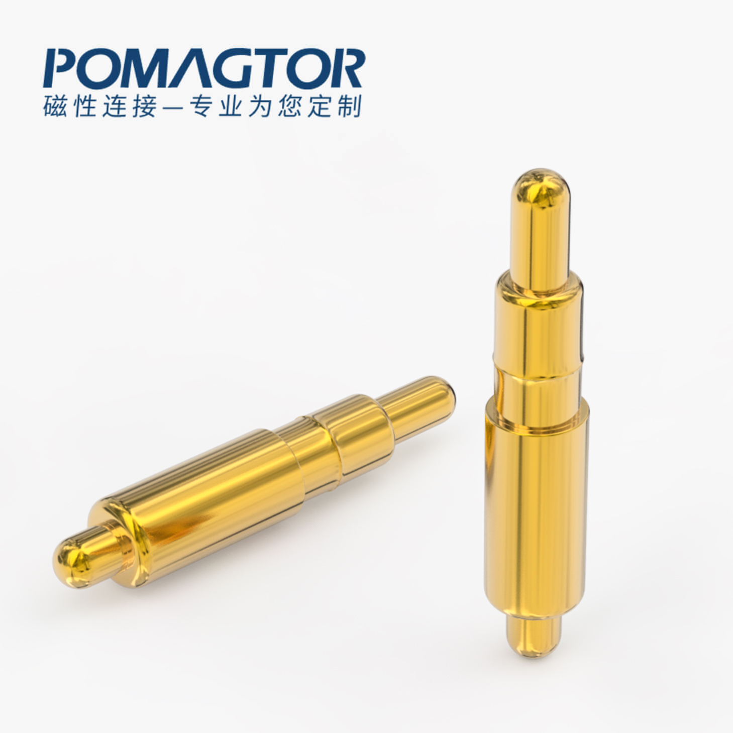 弹簧针 双头式：电镀黄铜Au1u，电压12V，电流1A，弹力10000次+，工作温度-40°~150°