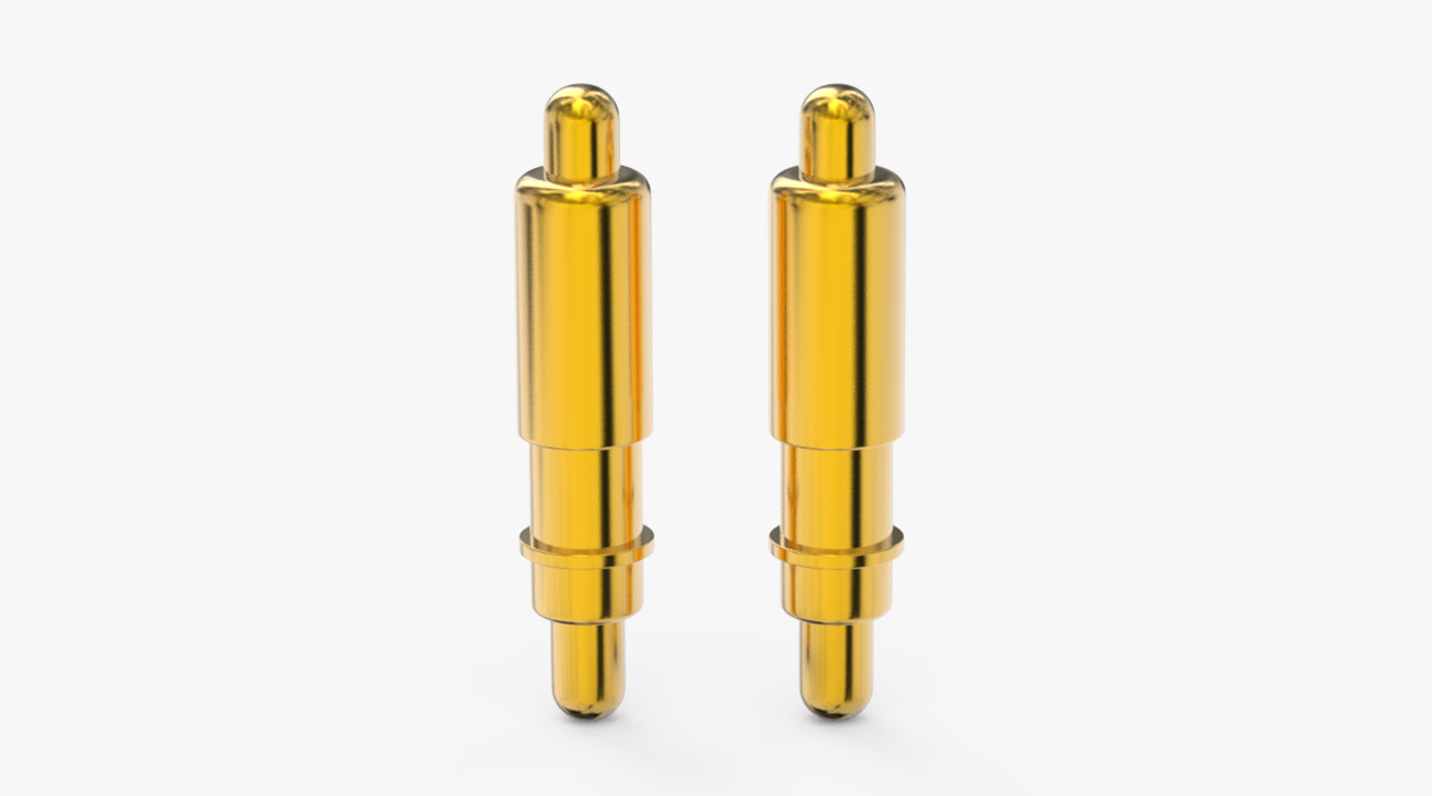 弹簧针 双头式：电镀黄铜Au1u，电压12V，电流1A，弹力10000次+，工作温度-40&deg;~150&deg;