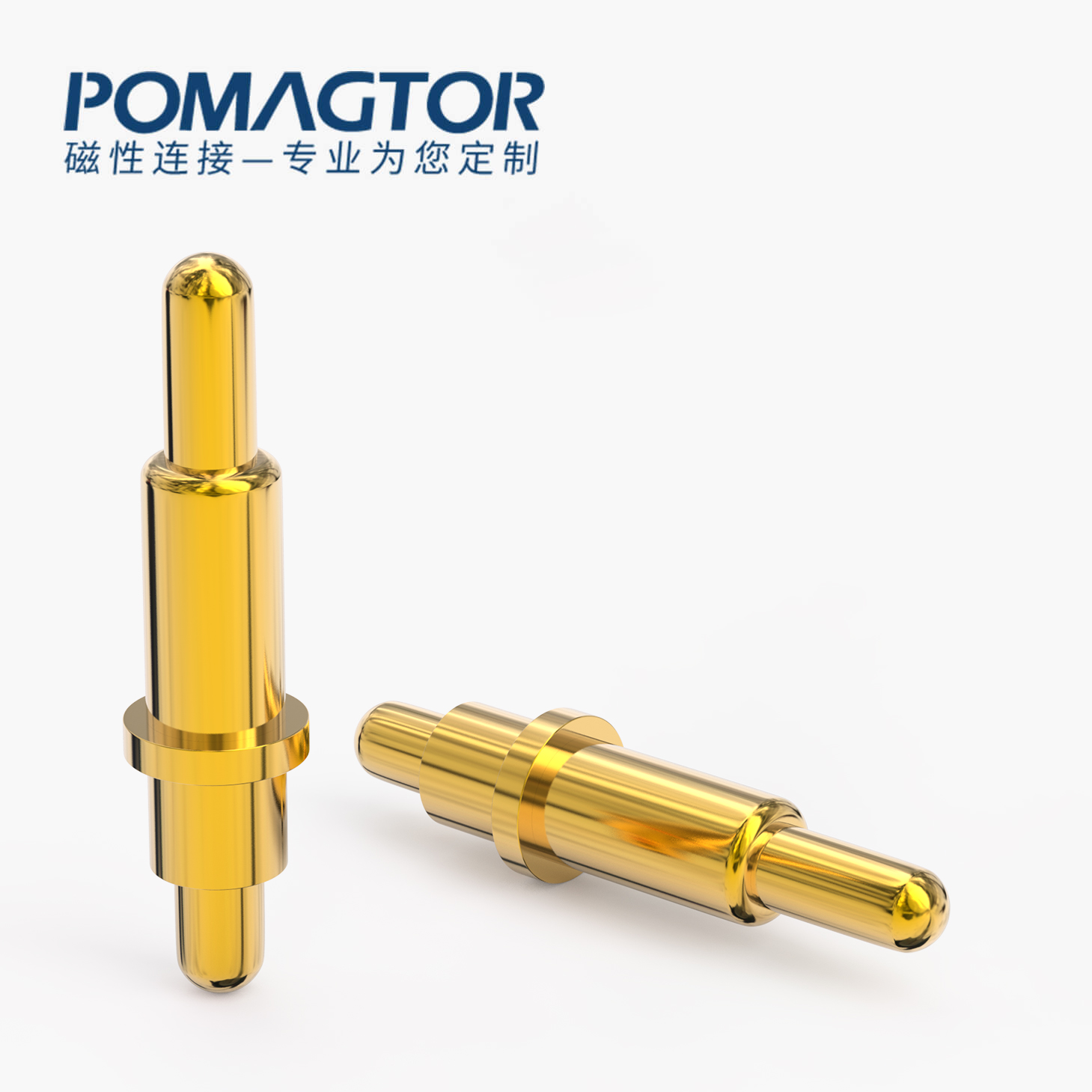 弹簧针 双头式：电镀黄铜Au1u，电压12V，电流1A，弹力10000次+，工作温度-40°~150°