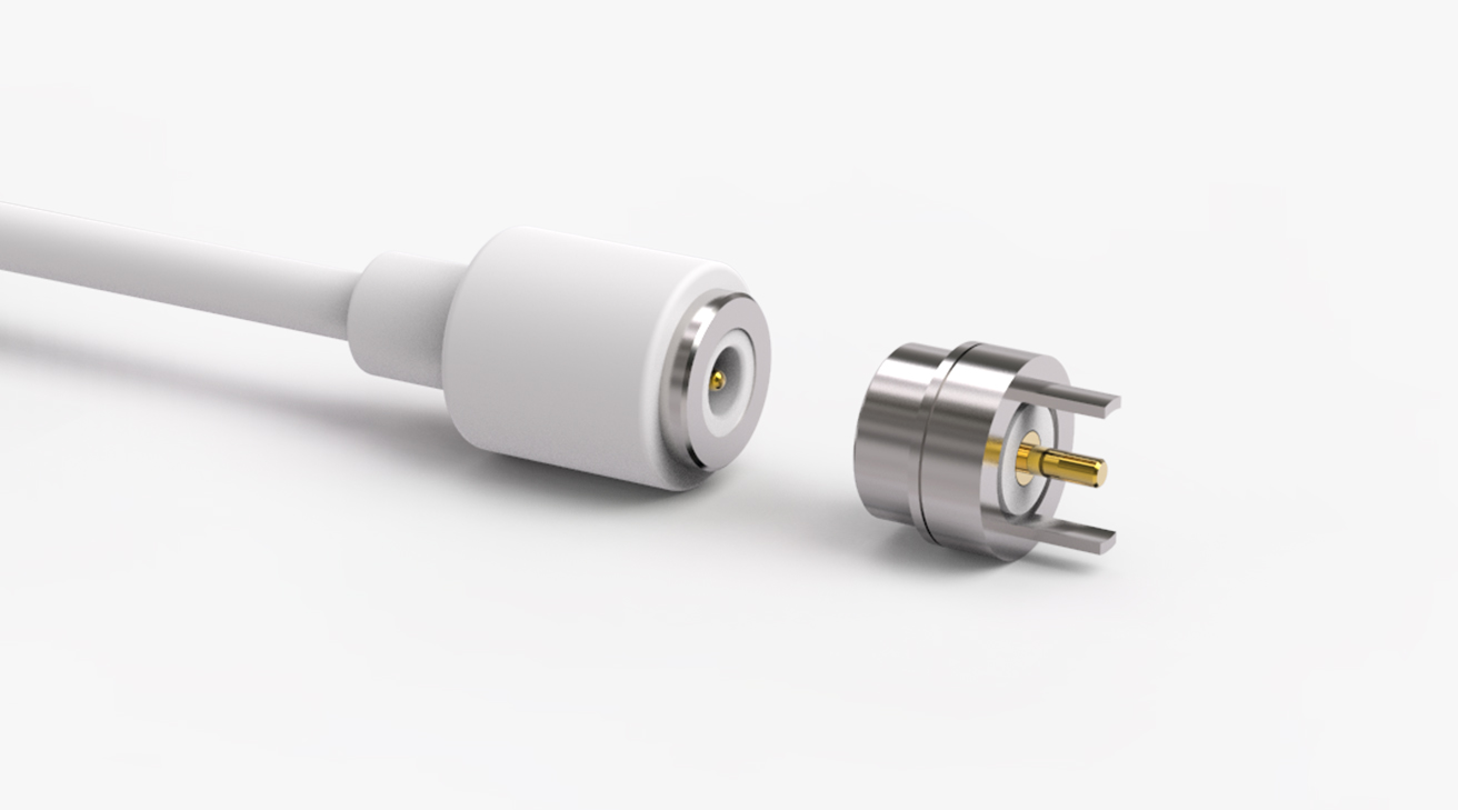 磁吸数据线 圆形磁性系列：2PIN，电镀黄铜Au3u，电压5V，电流1.5A，工作行程0.8mm:60gfMax，弹力寿命10000次+，工作温度-30&deg;~85&deg;