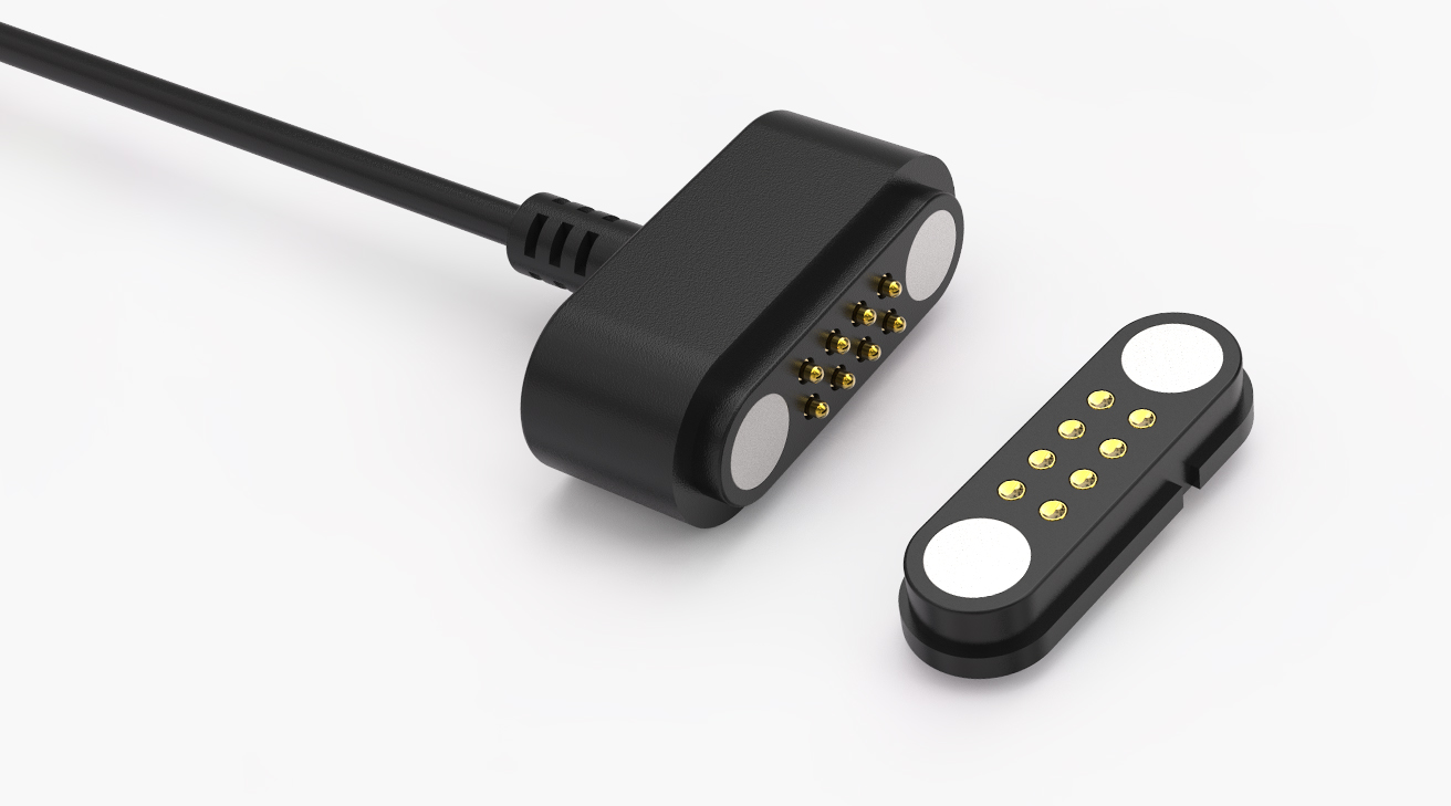磁吸数据线 HT磁性系列：8PIN，电镀黄铜Au3u，电压5V，电流2A，工作行程1.0mm:50gfMax，弹力寿命10000次+，工作温度-30&deg;~85&deg;