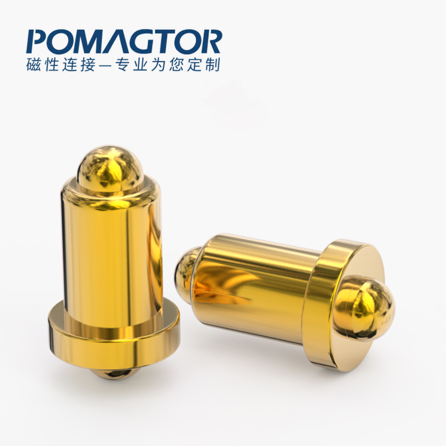 弹簧针 双头式：电镀黄铜Au1u，电压12V，电流1A，弹力10000次+，工作温度-40°~150°