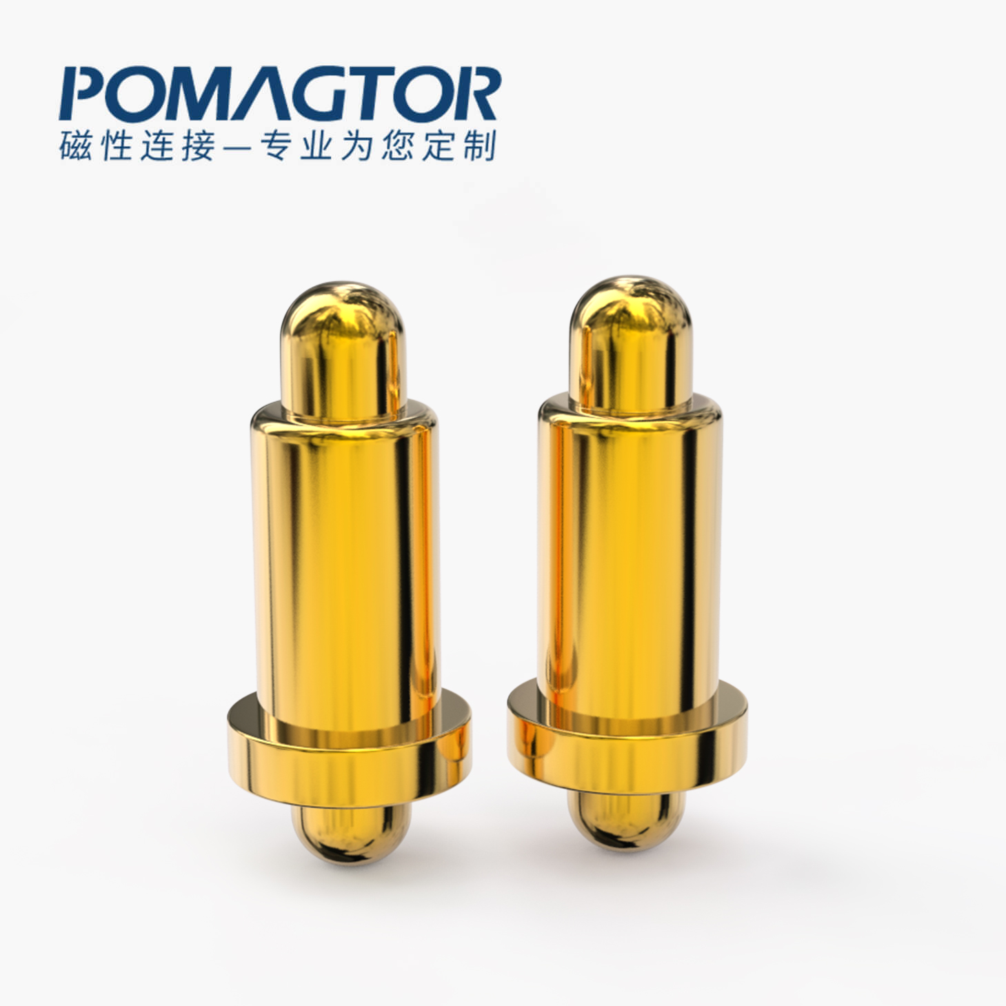 弹簧针 双头式：电镀黄铜Au1u，电压12V，电流1A，弹力10000次+，工作温度-40°~150°