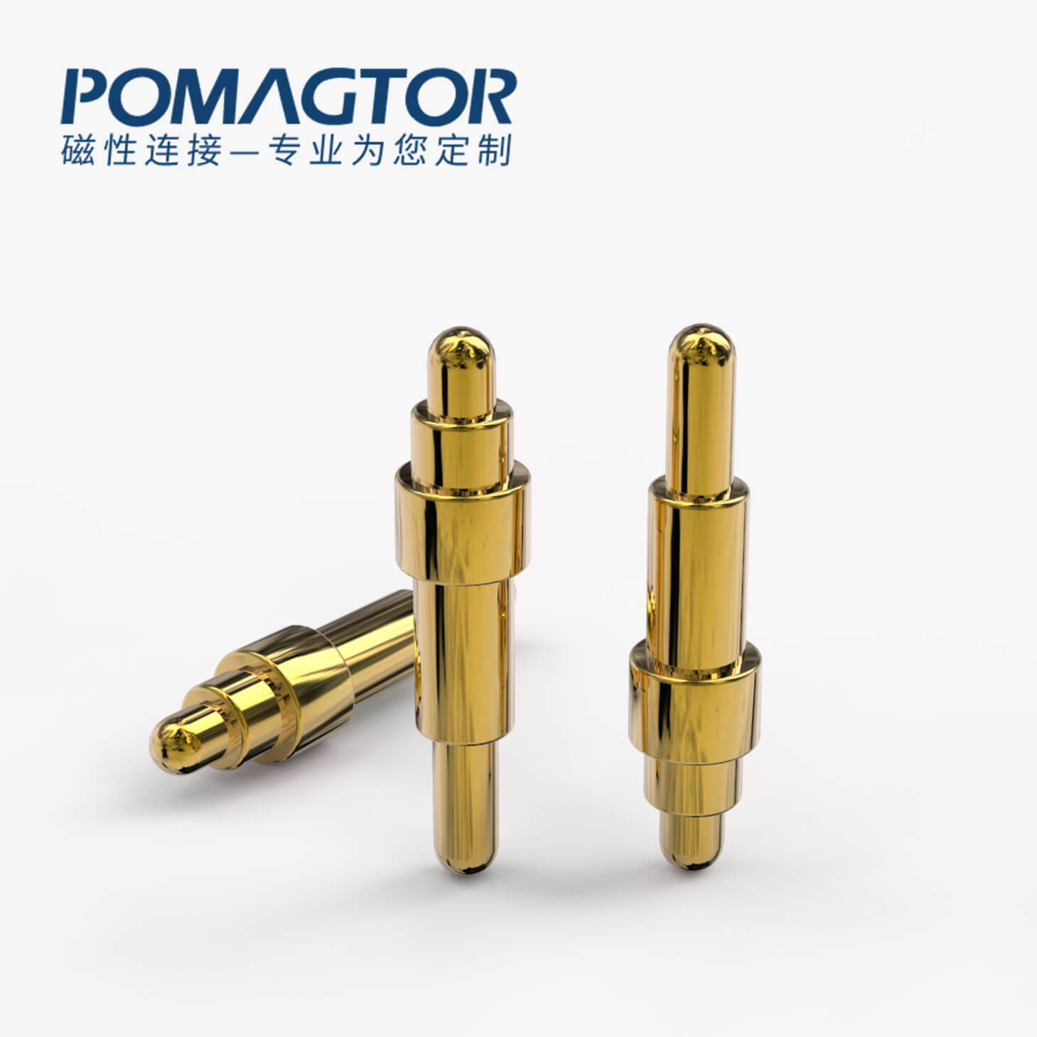 弹簧针 双头式：电镀黄铜Au1u，电压12V，电流1A，弹力10000次+，工作温度-40°~150°