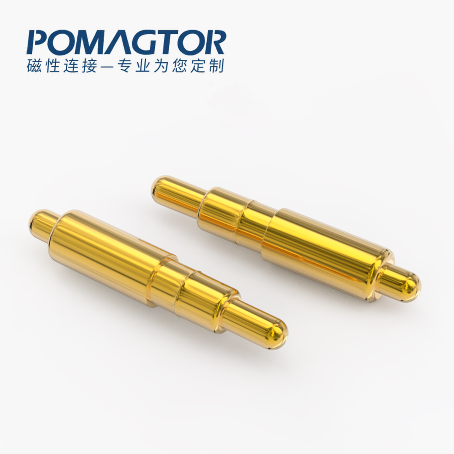弹簧针 双头式：电镀黄铜Au1u，电压12V，电流1A，弹力10000次+，工作温度-40°~150°