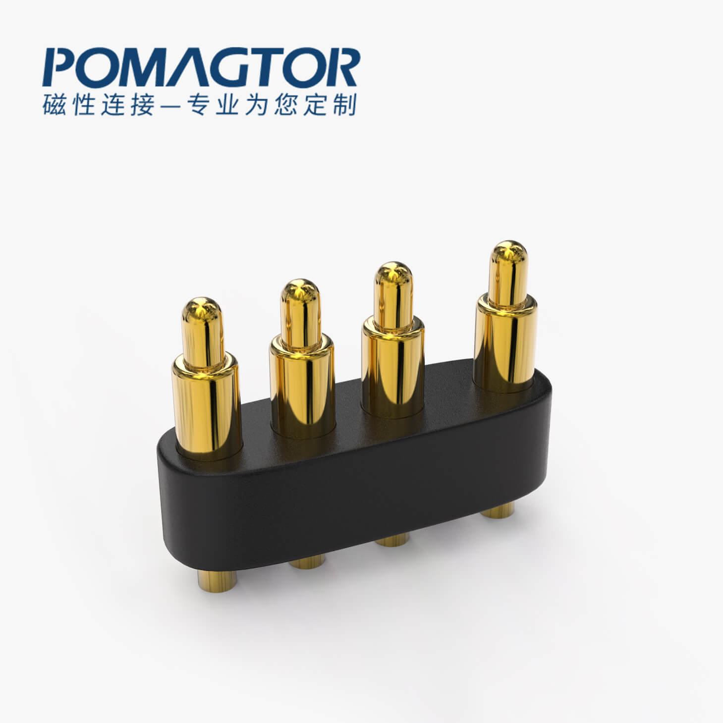 弹簧针连接器 DIP式：4PIN，电镀黄铜Au10u，电压12V，电流1.5A，工作行程0.95mm:120gfMax，弹力30000次+，工作温度-30°~85°