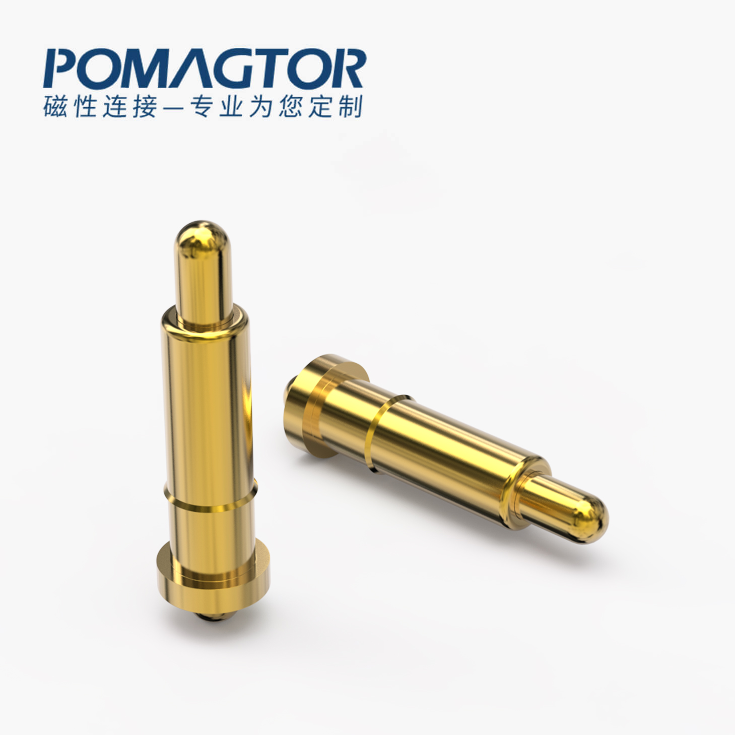 弹簧针 双头式：电镀黄铜Au1u，电压12V，电流1A，弹力10000次+，工作温度-40°~150°