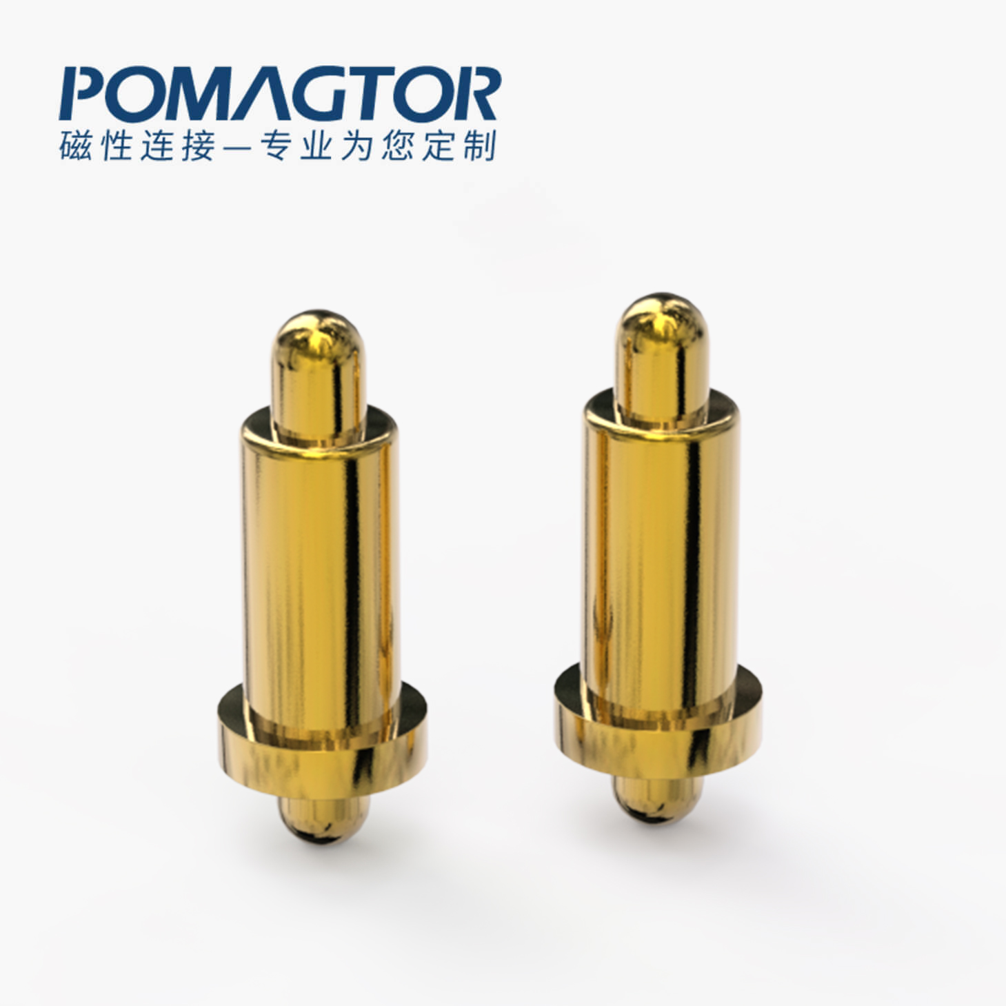 弹簧针 双头式：电镀黄铜Au1u，电压12V，电流1A，弹力10000次+，工作温度-40°~150°