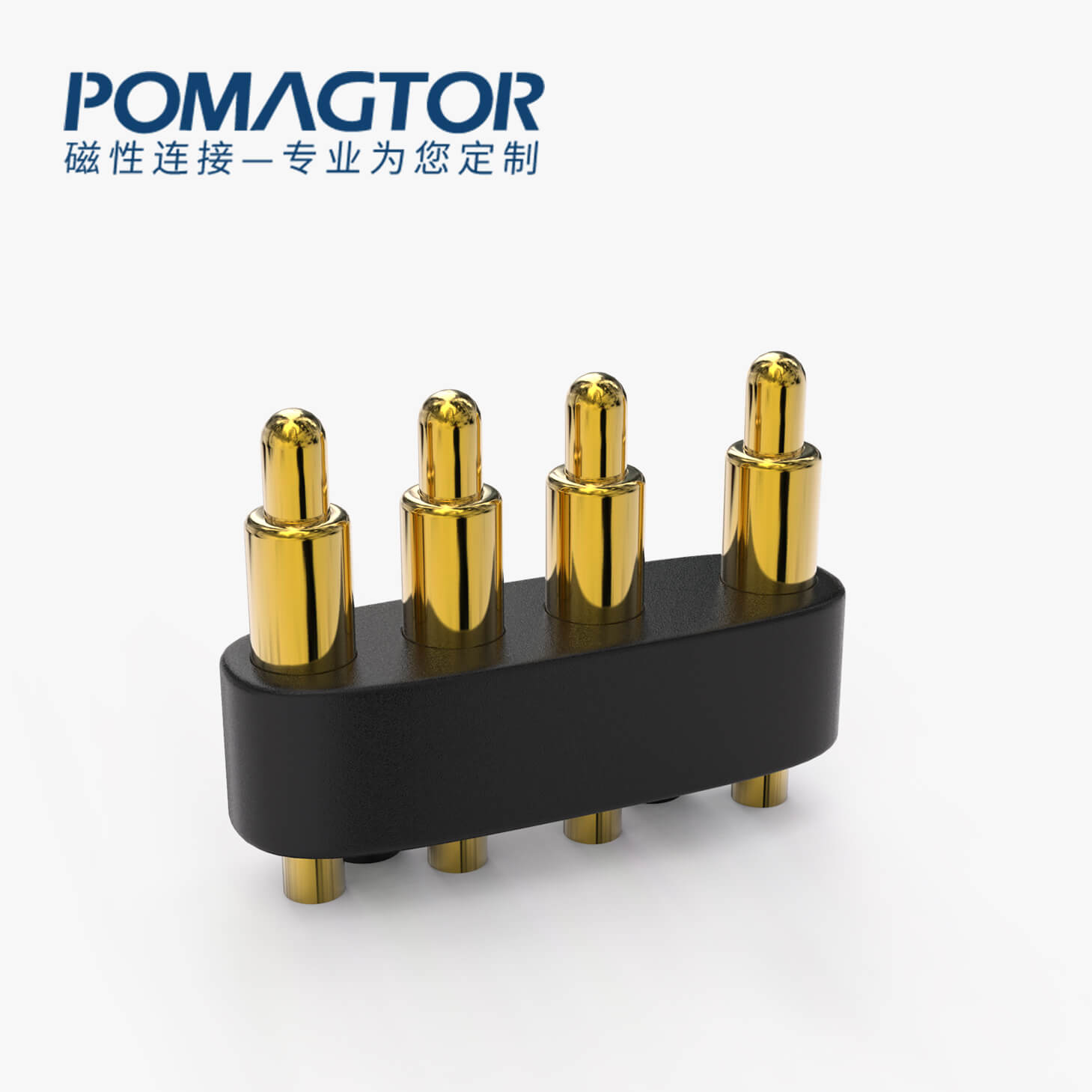 弹簧针连接器 DIP式：4PIN，电镀黄铜Au10u，电压12V，电流1.5A，工作行程0.95mm:120gfMax，弹力30000次+，工作温度-30°~85°