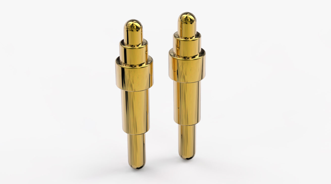 弹簧针 双头式：电镀黄铜Au1u，电压12V，电流1A，弹力10000次+，工作温度-40&deg;~150&deg;