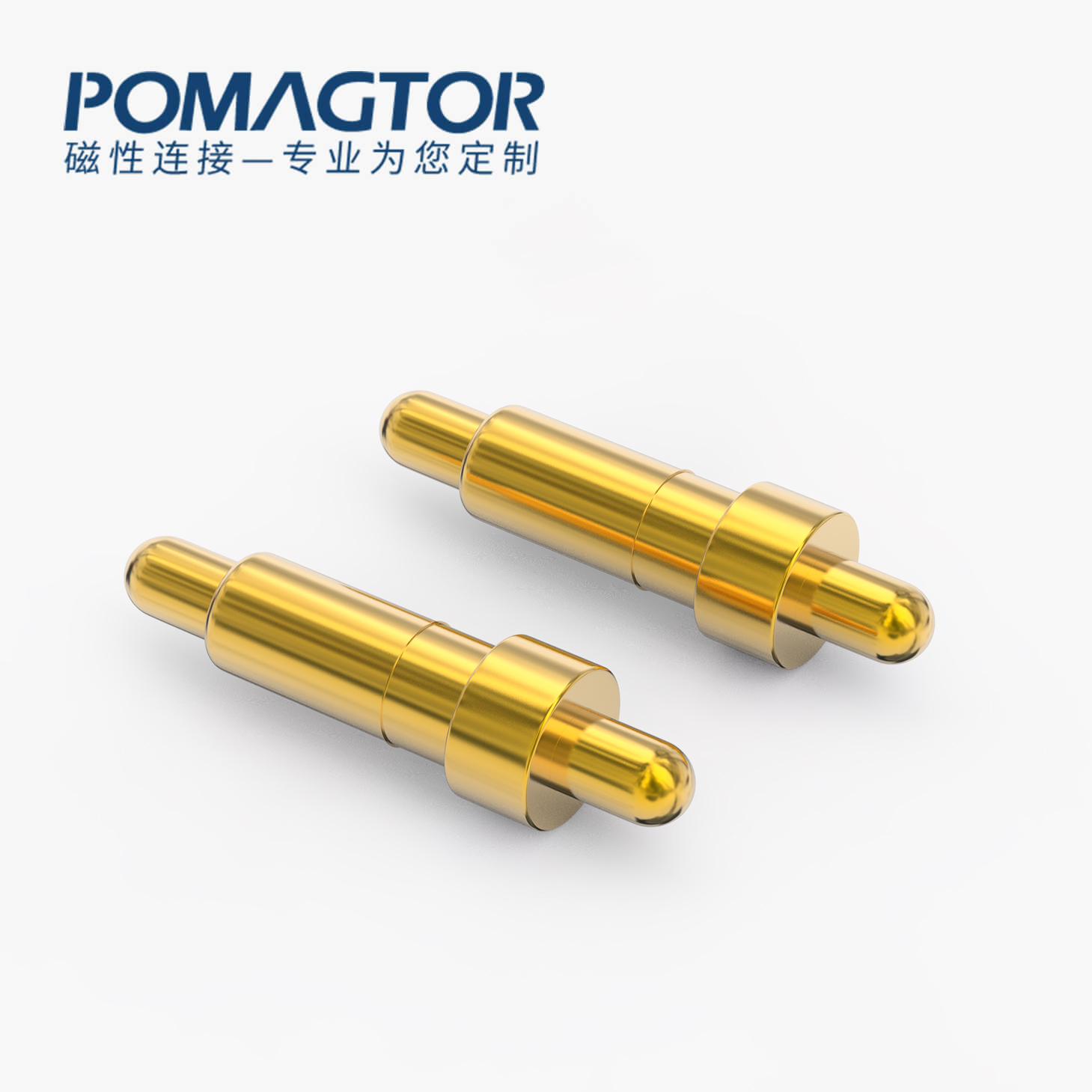 弹簧针 双头式：电镀黄铜Au1u，电压12V，电流1A，弹力10000次+，工作温度-40°~150°