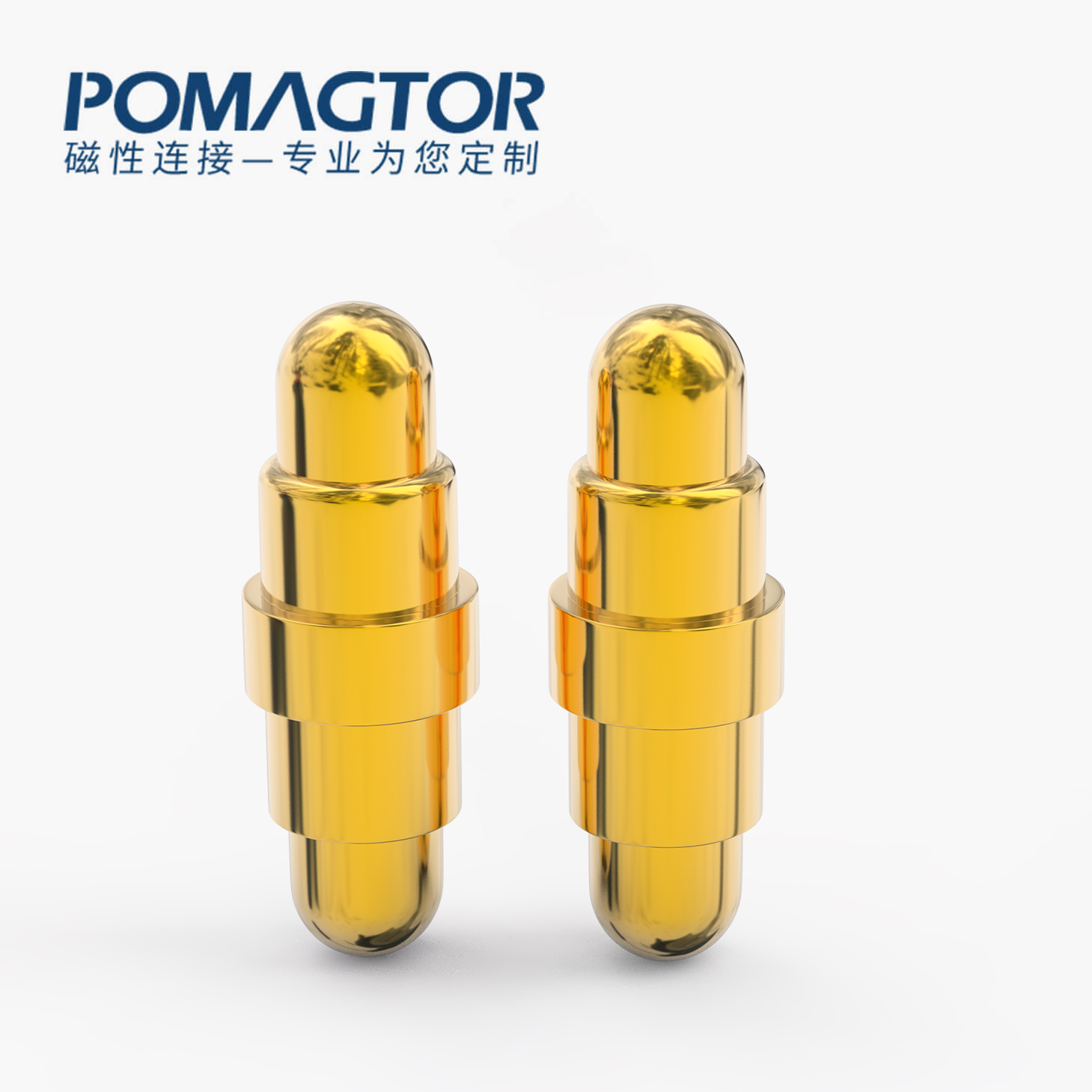 弹簧针 双头式：电镀黄铜Au1u，电压12V，电流1A，弹力10000次+，工作温度-40°~150°