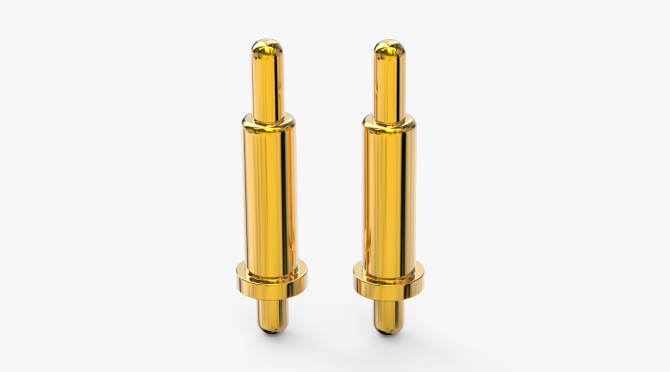 弹簧针 双头式：电镀黄铜Au1u，电压12V，电流1A，弹力10000次+，工作温度-40&deg;~150&deg;