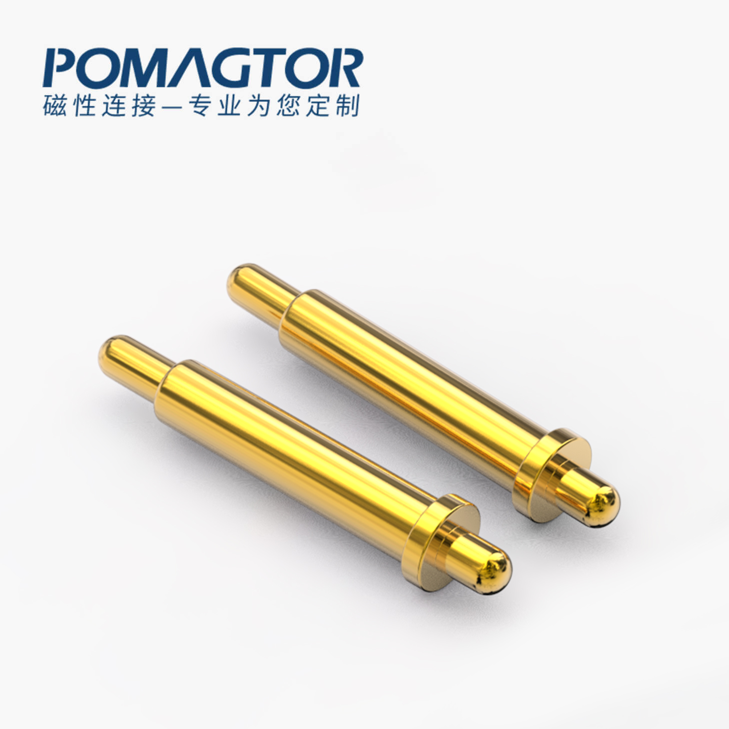 弹簧针 双头式：电镀黄铜Au1u，电压12V，电流1A，弹力10000次+，工作温度-40°~150°