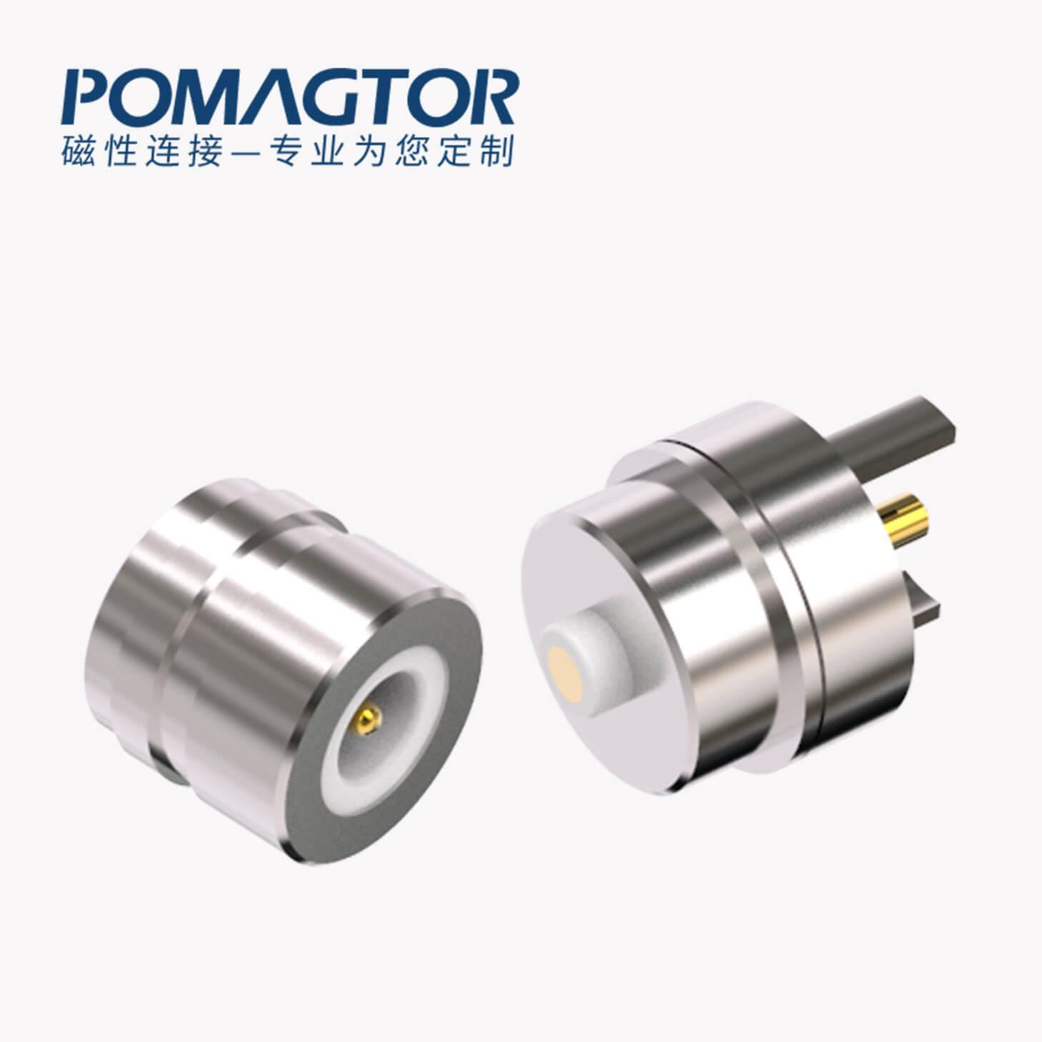 磁吸连接器 圆形磁性系列：2PIN，电镀黄铜Au3u，电压5V，电流1.5A，工作行程0.8mm:60gfMax，弹力10000次+，工作温度-30°~85°
