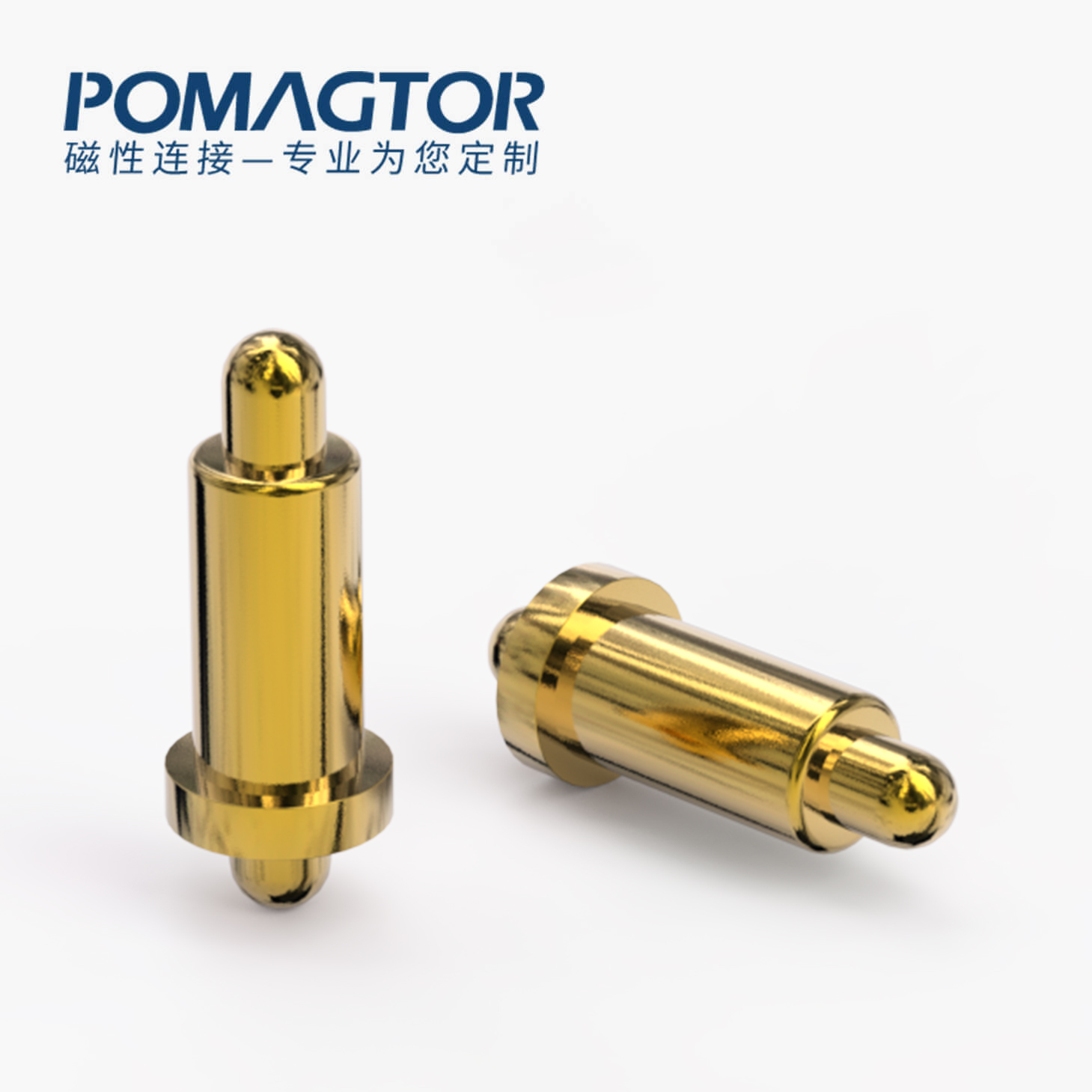 弹簧针 双头式：电镀黄铜Au1u，电压12V，电流1A，弹力10000次+，工作温度-40°~150°