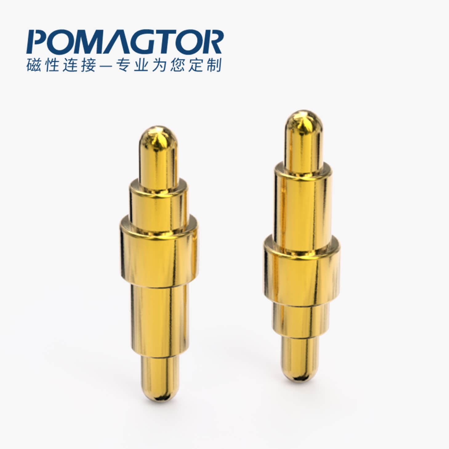 弹簧针 双头式：电镀黄铜Au1u，电压12V，电流1A，弹力10000次+，工作温度-40°~150°