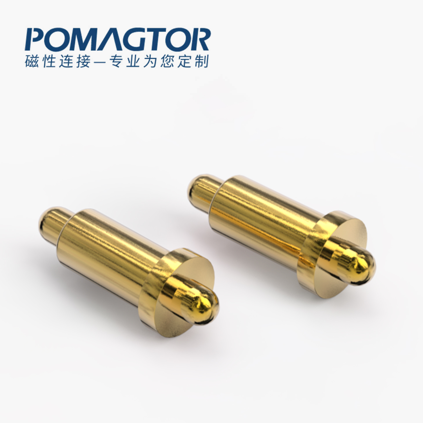 弹簧针 双头式：电镀黄铜Au1u，电压12V，电流1A，弹力10000次+，工作温度-40°~150°