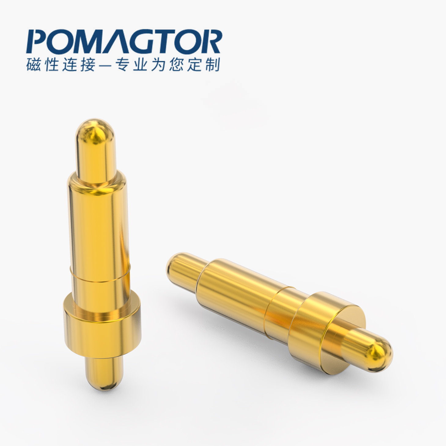 弹簧针 双头式：电镀黄铜Au1u，电压12V，电流1A，弹力10000次+，工作温度-40°~150°