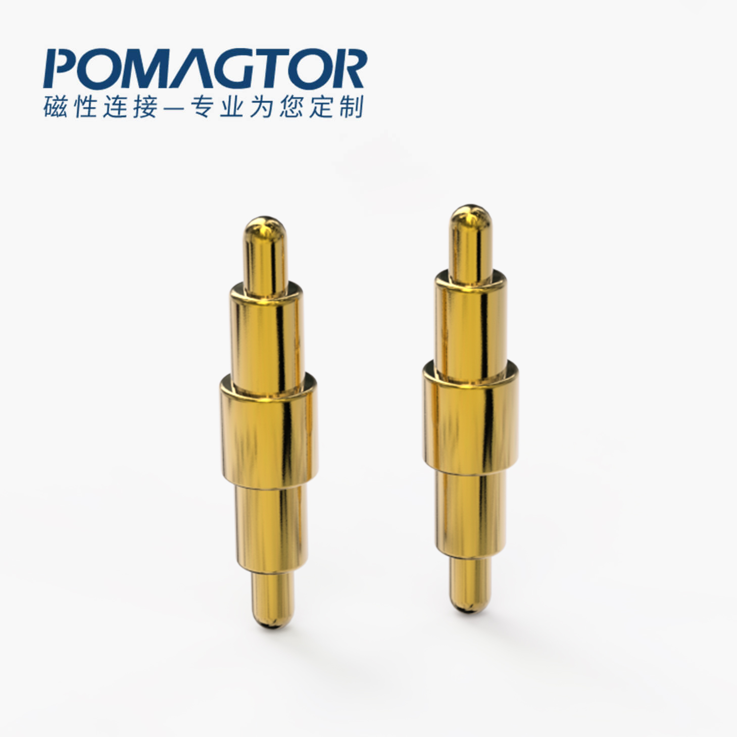 弹簧针 双头式：电镀黄铜Au1u，电压12V，电流1A，弹力10000次+，工作温度-40°~150°