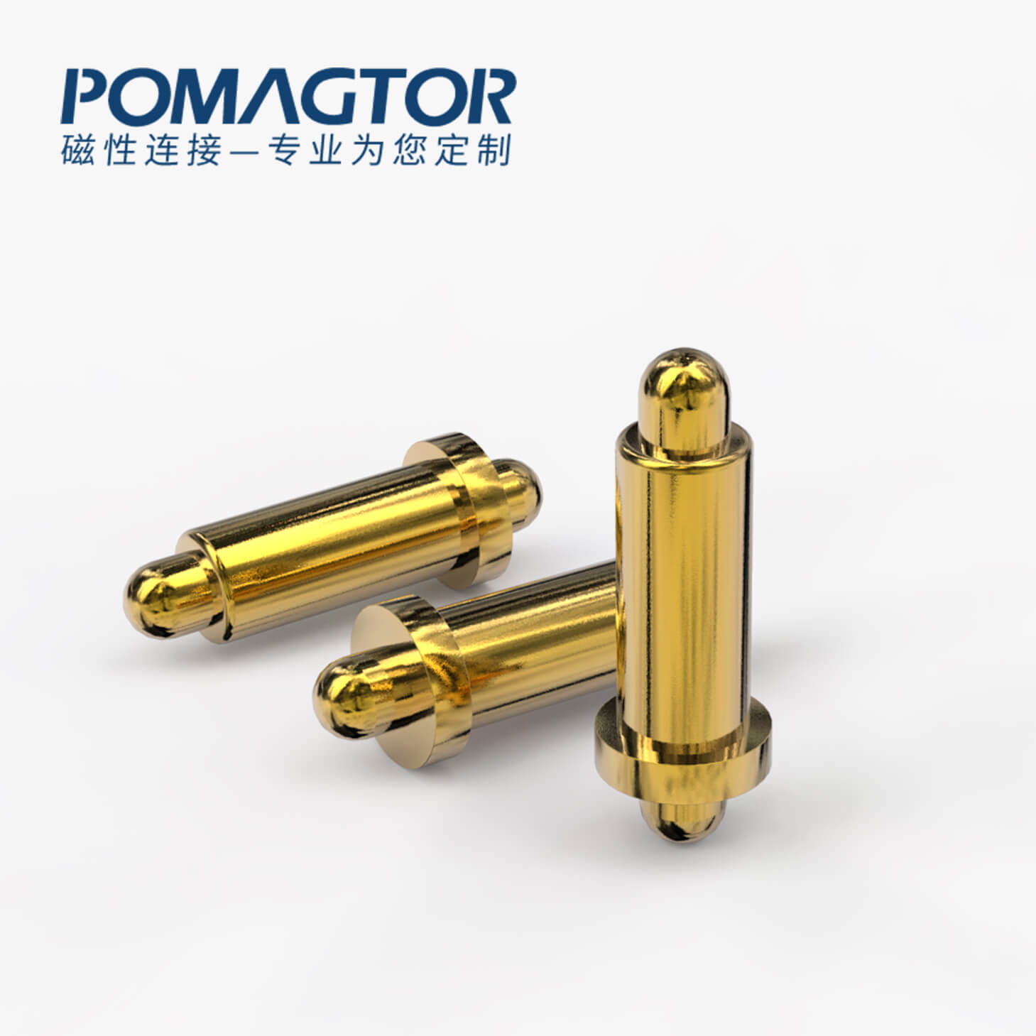 弹簧针 双头式：电镀黄铜Au1u，电压12V，电流1A，弹力10000次+，工作温度-40°~150°