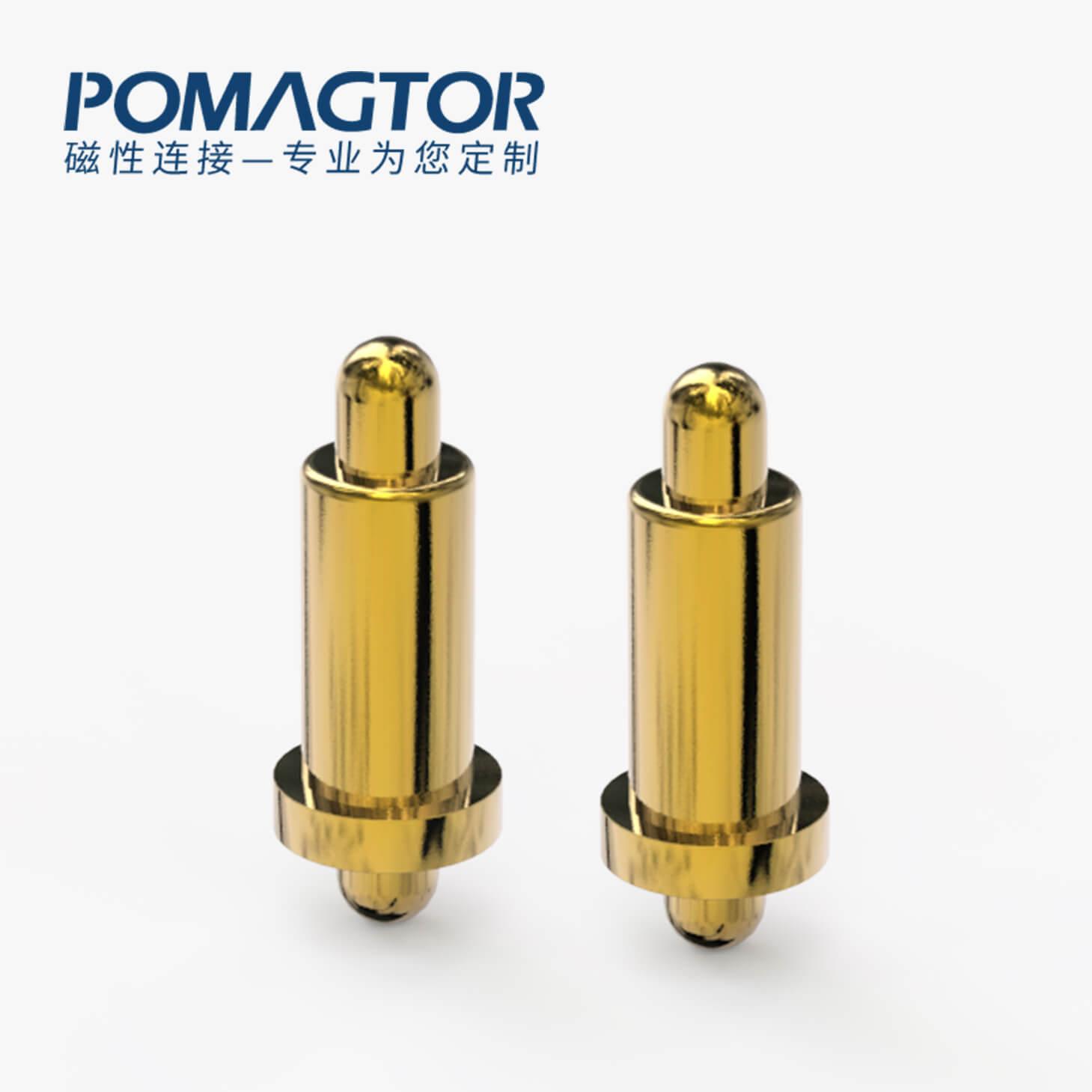 弹簧针 双头式：电镀黄铜Au1u，电压12V，电流1A，弹力10000次+，工作温度-30°~85°