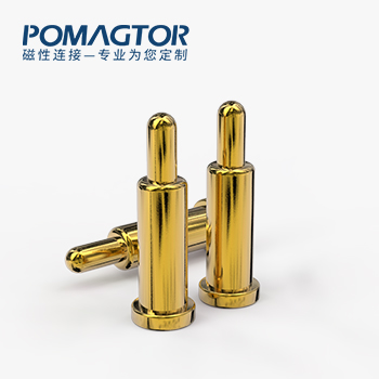 弹簧针 SMT式：电镀黄铜Au1u，电压12V，电流1A，弹力10000次+，工作温度-40°~150°