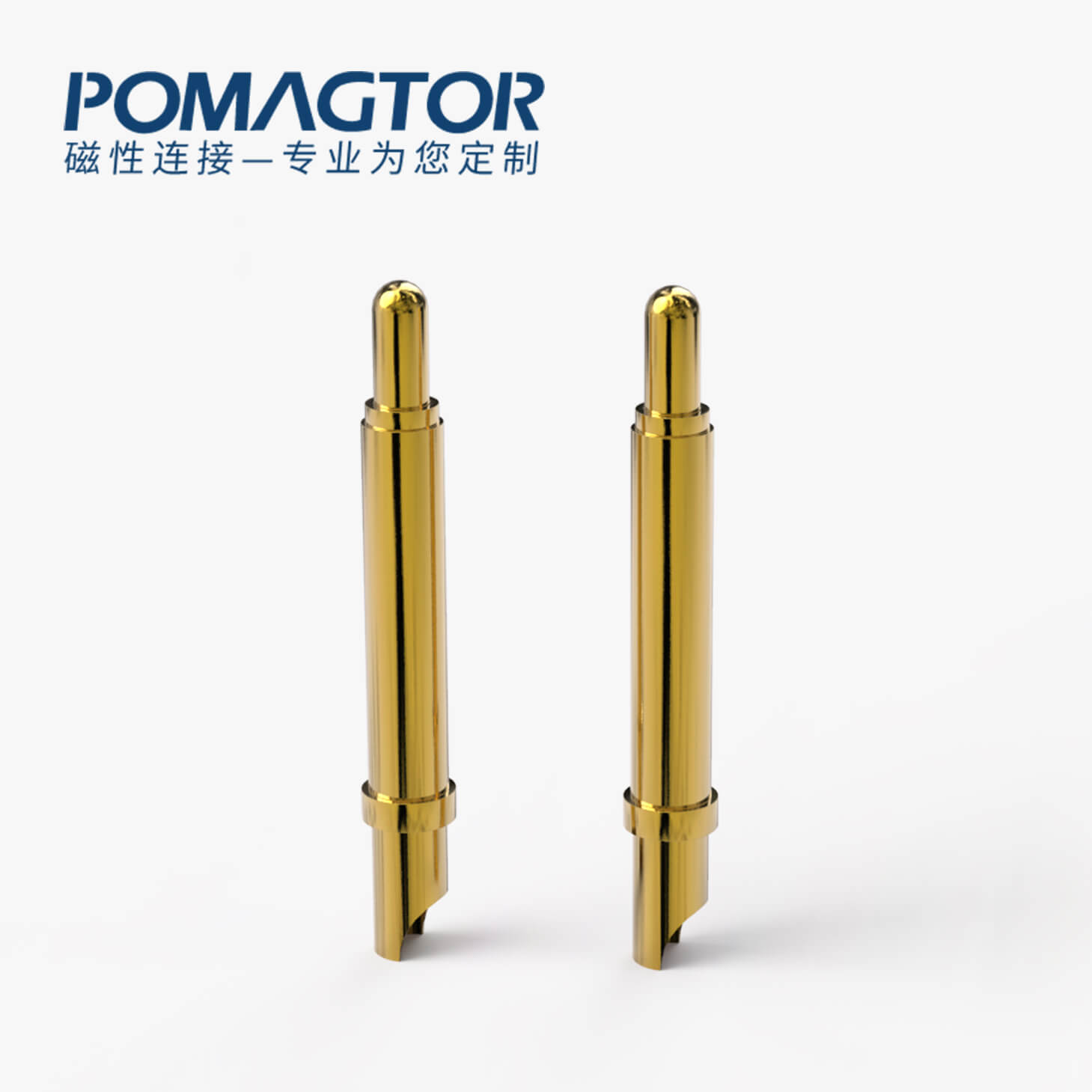 弹簧针 焊线式：电镀黄铜Au50u，电流3A，工作行程1.5mm:140±20gf，弹力50000次+，工作温度-30°~85°