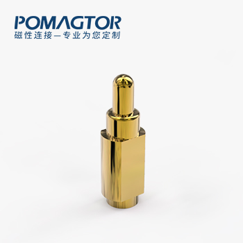 弹簧针 侧帖式：电镀黄铜Au3u，电压12V，电流1A，工作行程0.8mm:150gfMax，弹力10000次+，工作温度-30°~85°