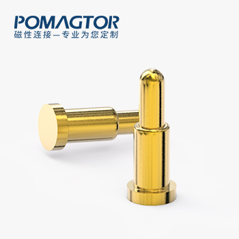 弹簧针 SMT式：电镀黄铜Au1u，电压12V，电流1.2A，工作行程0.95mm:150gf，弹力30000次+，工作温度-30°~85°