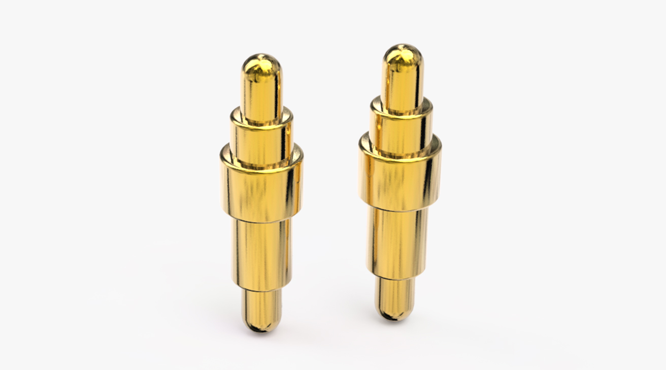 弹簧针 双头式：电镀黄铜Au1u，电压12V，电流1A，弹力10000次+，工作温度-40&deg;~150&deg;