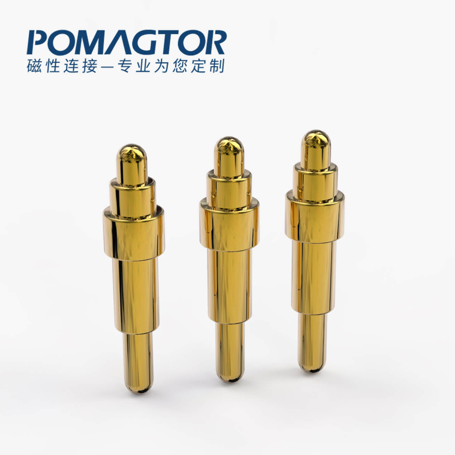 弹簧针 双头式：电镀黄铜Au1u，电压12V，电流1A，弹力10000次+，工作温度-40°~150°