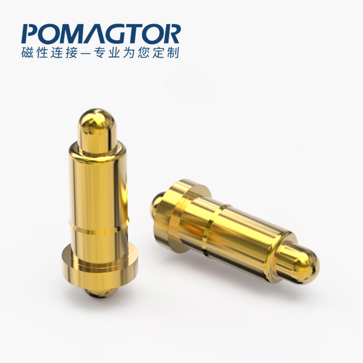 弹簧针 双头式：电镀黄铜Au1u，电压12V，电流1A，弹力10000次+，工作温度-40°~150°