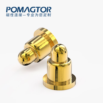 弹簧针 SMT式：电镀黄铜Au3u，电压12V，电流1A，弹力10000次+，工作温度-40°~150°