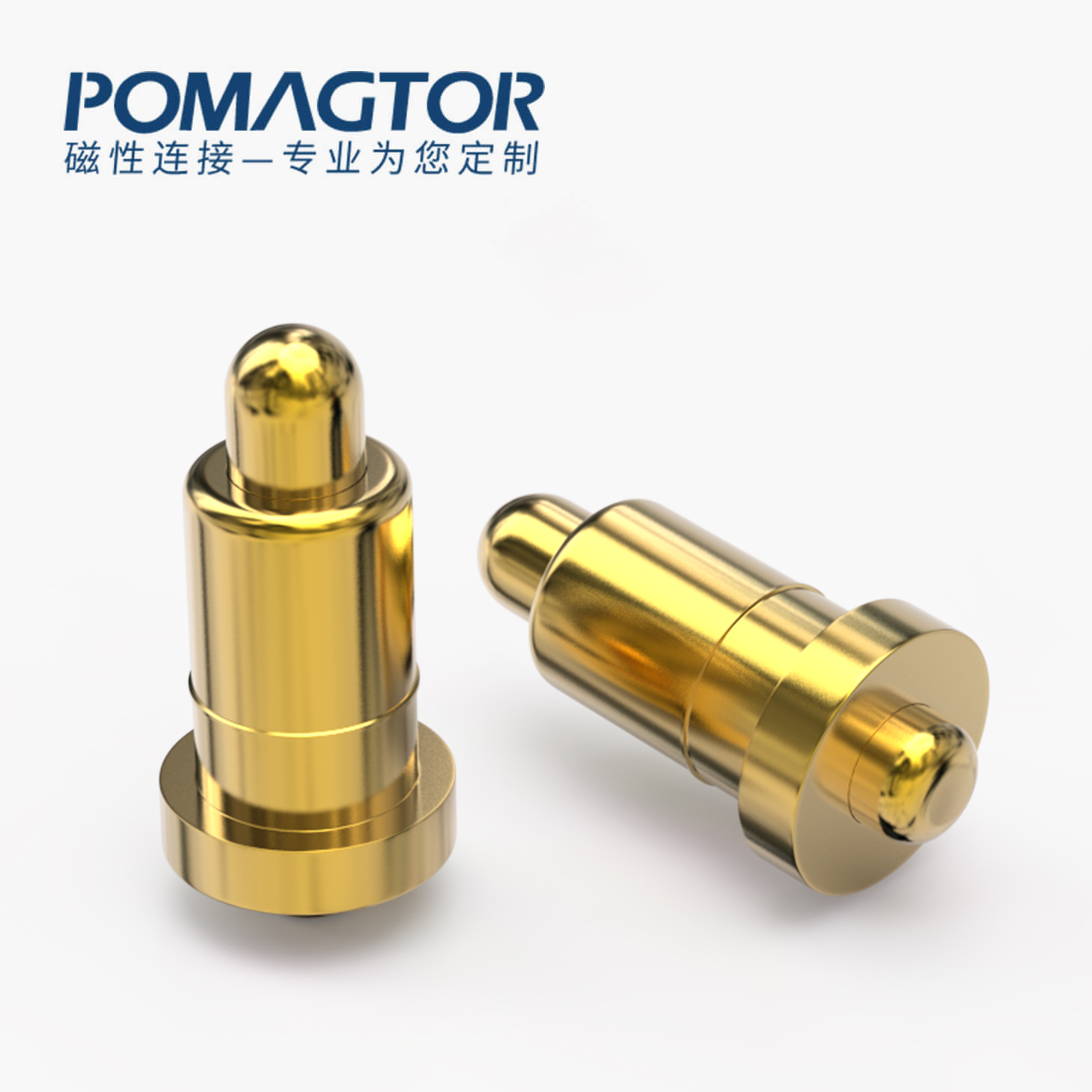 弹簧针 双头式：电镀黄铜Au1u，电压12V，电流1A，弹力10000次+，工作温度-40°~150°