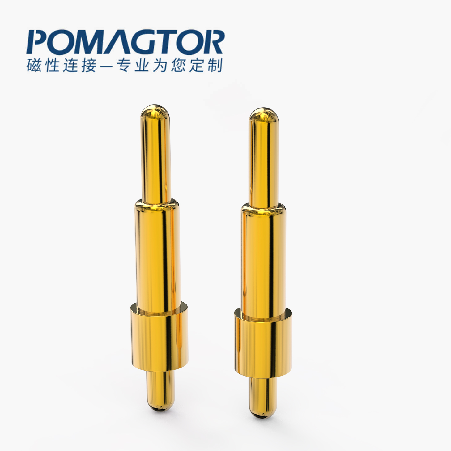 弹簧针 双头式：电镀黄铜Au1u，电压12V，电流1A，弹力10000次+，工作温度-40°~150°