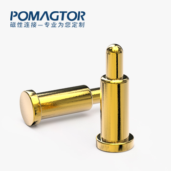 弹簧针 SMT式：电镀黄铜Au1u，电压12V，电流1A，弹力10000次+，工作温度-40°~150°