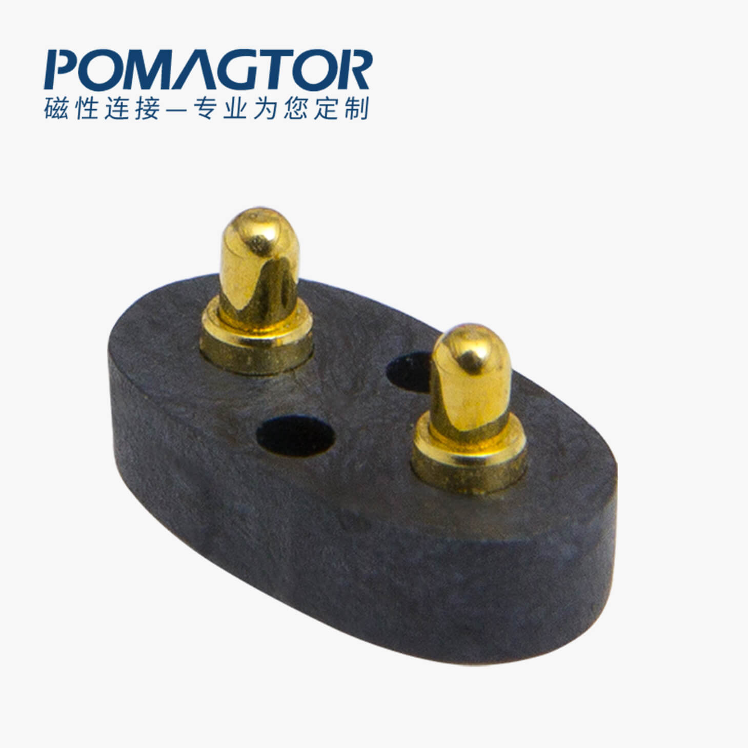 弹簧针连接器 SMT式：2PIN，电镀黄铜Au1u，电压12V，电流1.2A，工作行程0.95mm:150gfMax，弹力30000次+，工作温度-30°~85°
