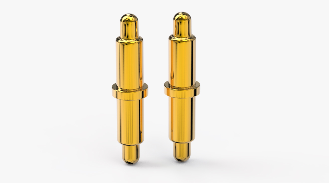 弹簧针 双头式：电镀黄铜Au1u，电压12V，电流1A，弹力10000次+，工作温度-40&deg;~150&deg;