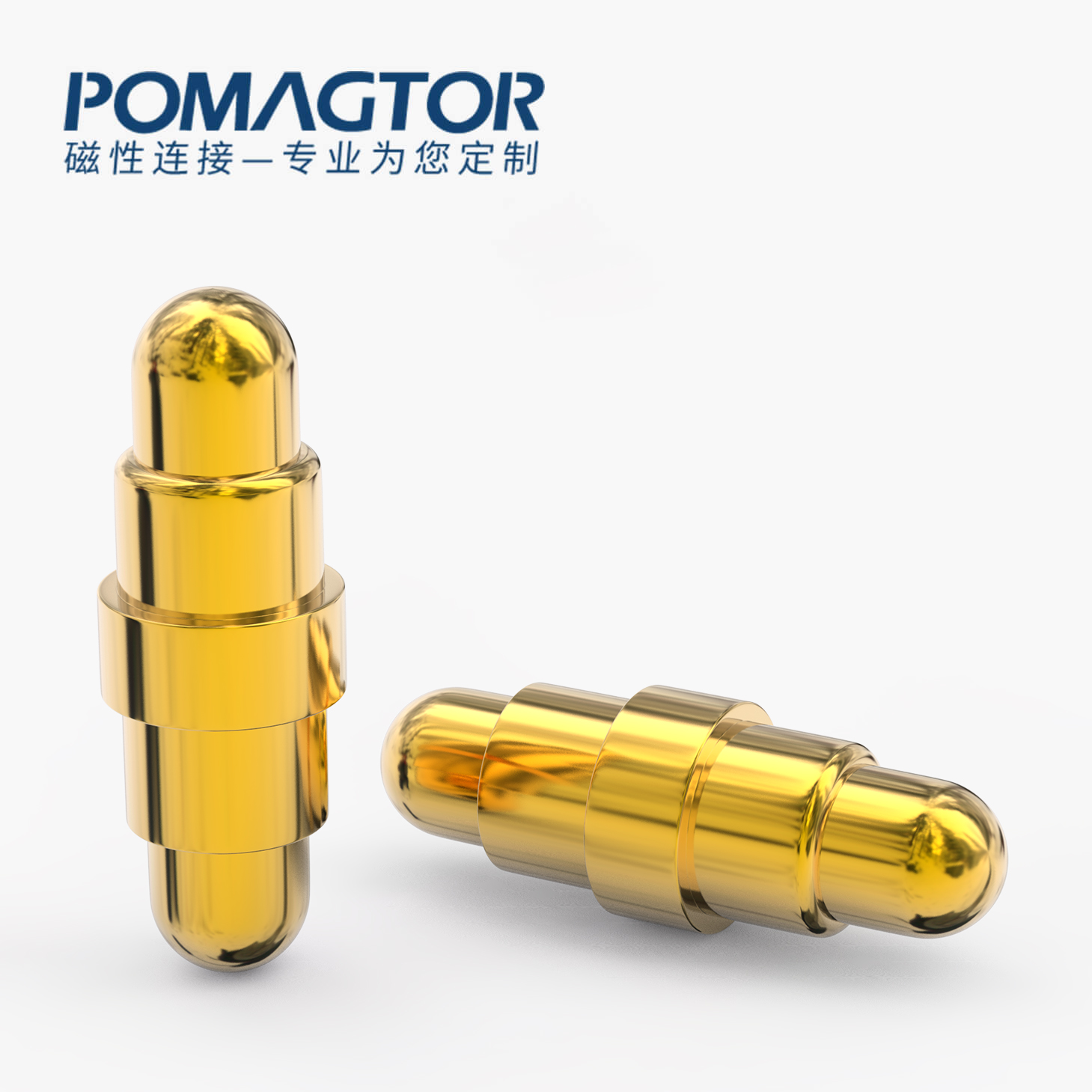 弹簧针 双头式：电镀黄铜Au1u，电压12V，电流1A，弹力10000次+，工作温度-40°~150°