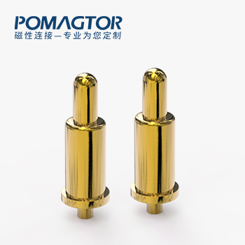 弹簧针 DIP式：电镀黄铜Au3u，电压5V，电流1A，工作行程0.9mm:40±20gf，弹力10000次+，工作温度-30°~85°